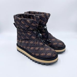 NEW Guess Leian Cold Weather Round Toe Brown Multi Ankle Booties Women’s size 7